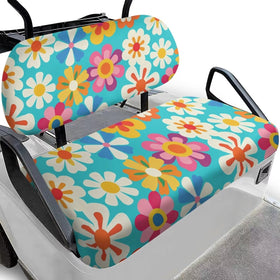 FUIALDOLG colorful hippie flowers seat cover protects and brightens your golf cart.