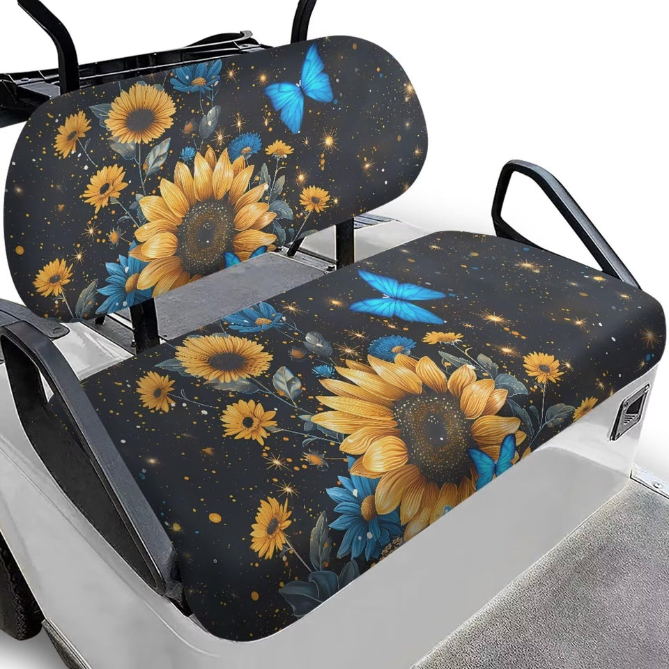 FUIALDOLG sunflower butterfly seat cover for golf carts enhances style and protection.