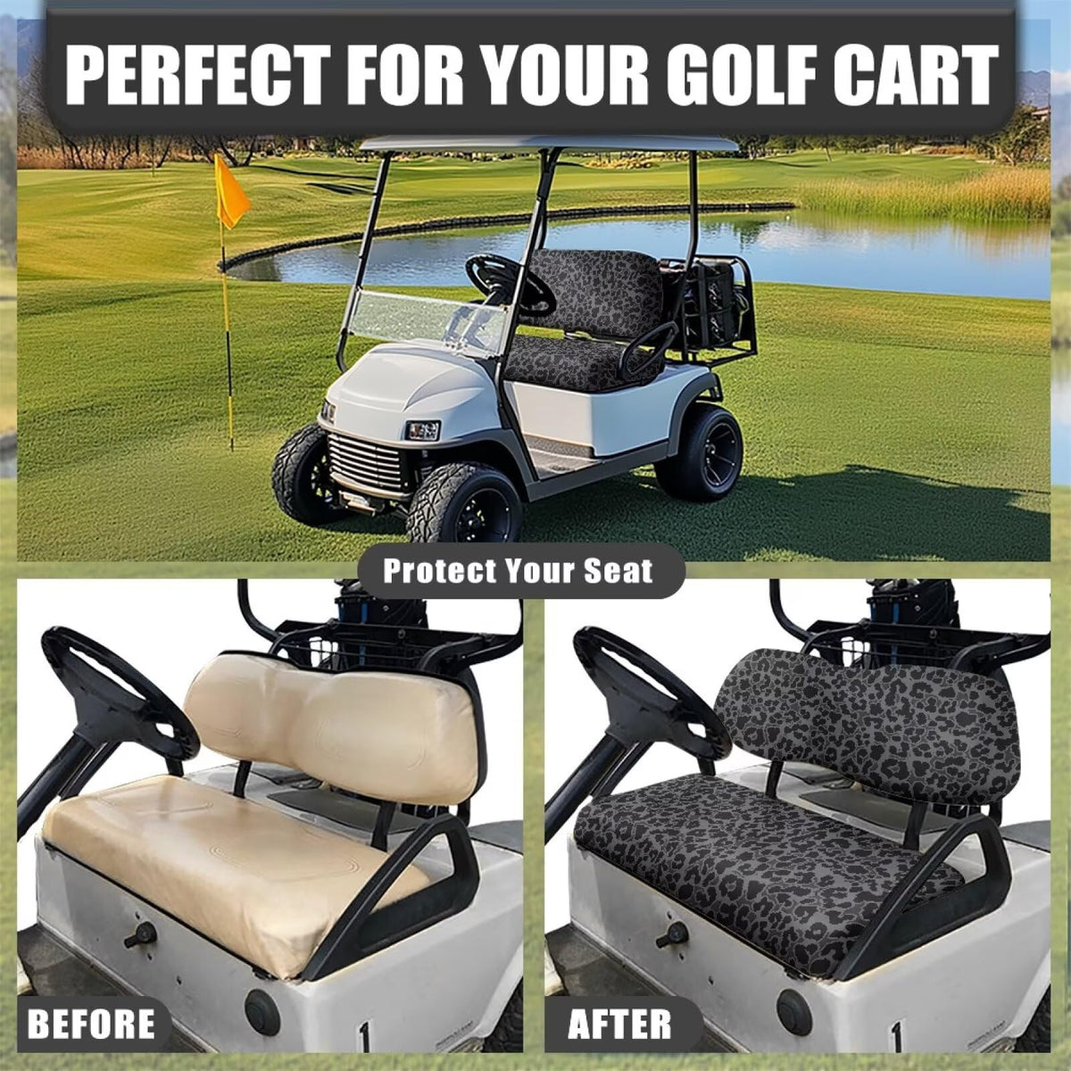 FUIALDOLG seat cushion cover with polyester-spandex fabric fits securely.