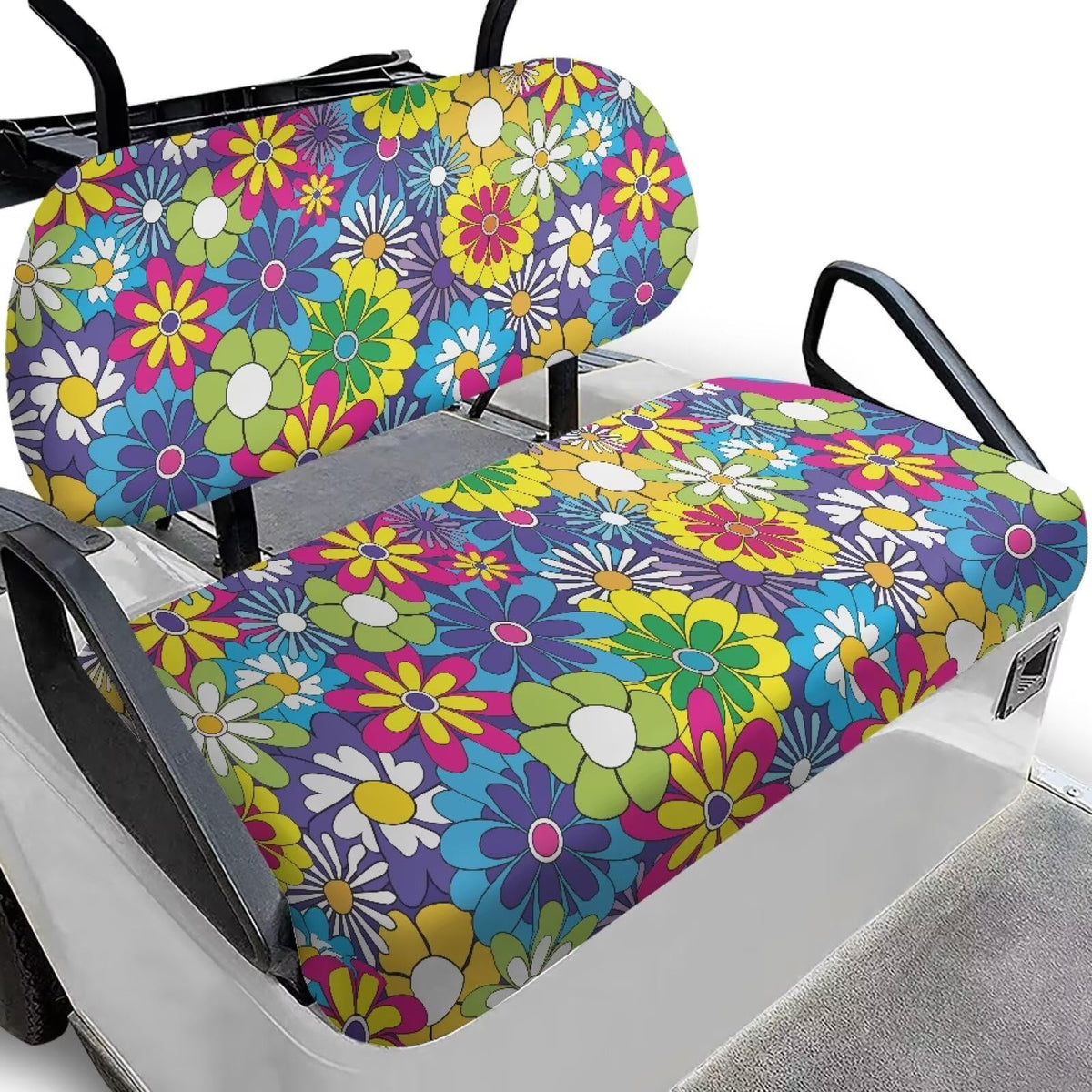 FUIALDOLG Hippie Flower front seat cover protects wear while adding bold style.