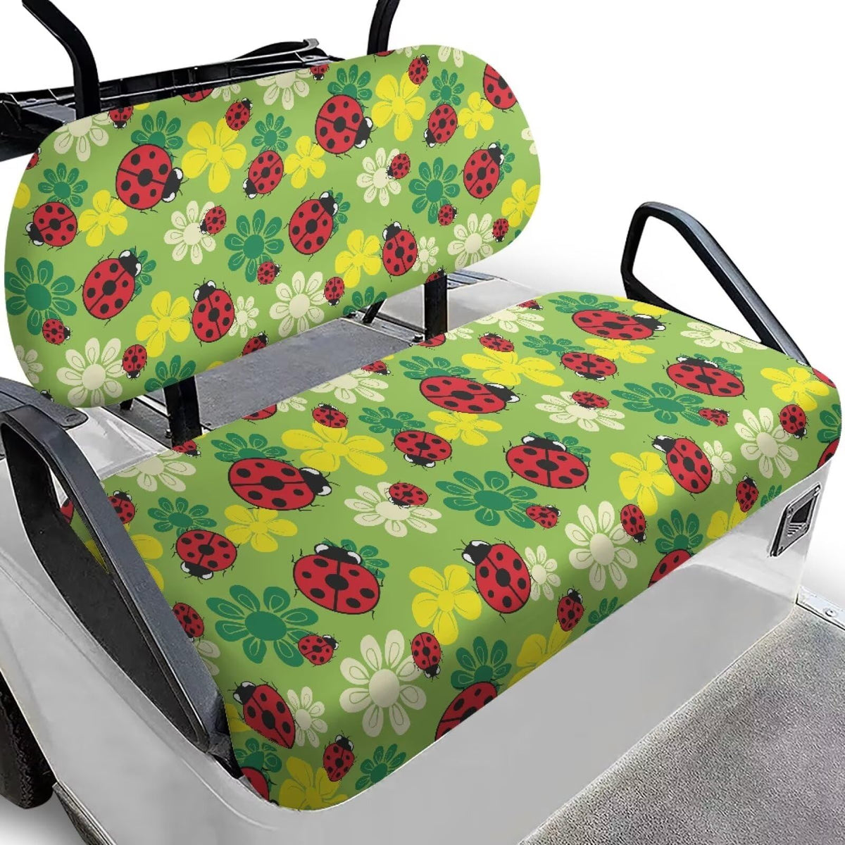 FUIALDOLG Ladybug Flowers front seat cover enhances protection and style.
