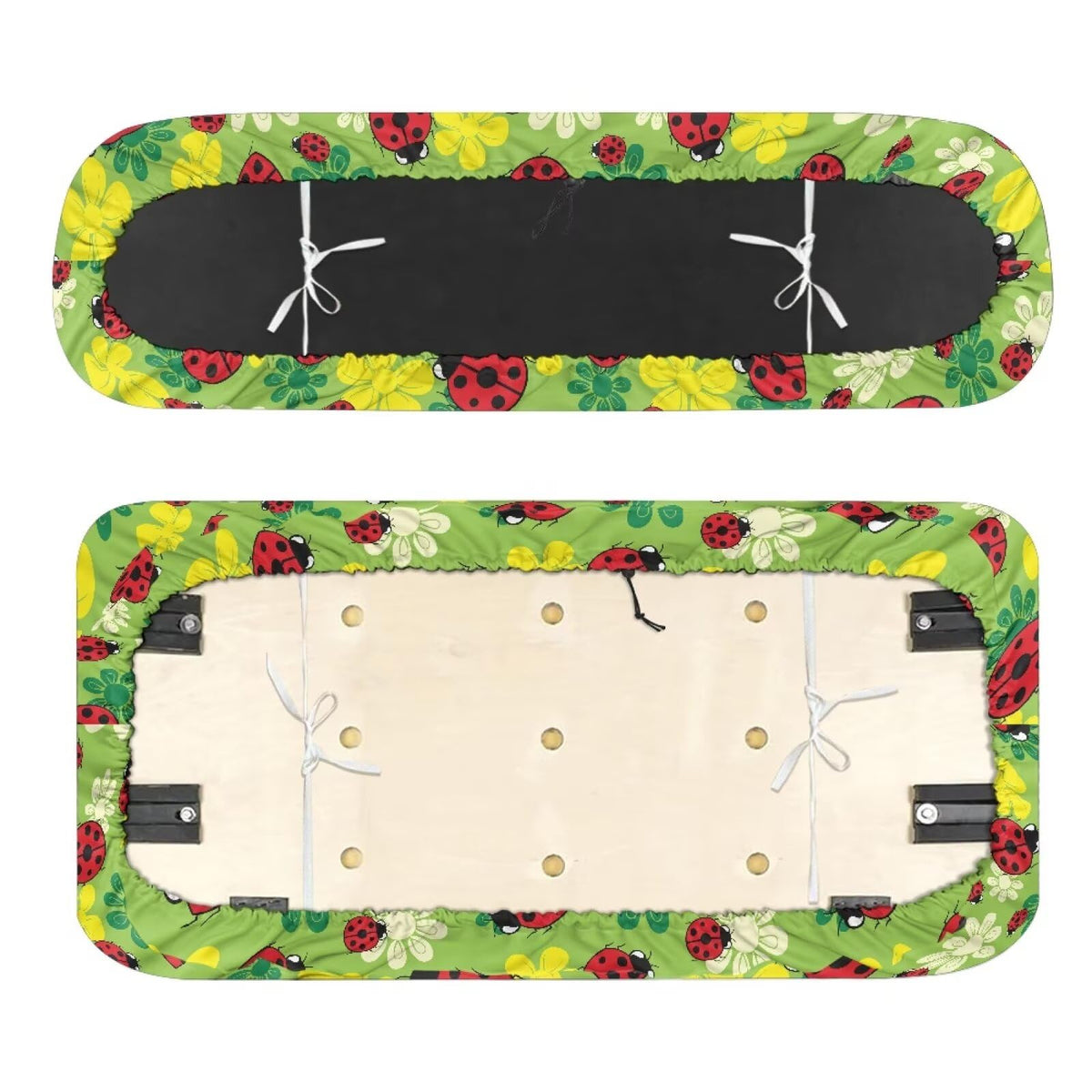 FUIALDOLG Ladybug Flowers rear seat cover protects backseat in style.