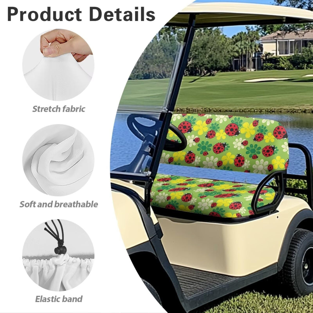 FUIALDOLG Ladybug Flowers wear-resistant fabric stays cleaner longer.