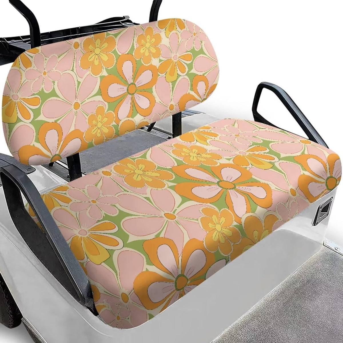 FUIALDOLG Yellow Flower seat cover provides stylish protection for golf cart seats.