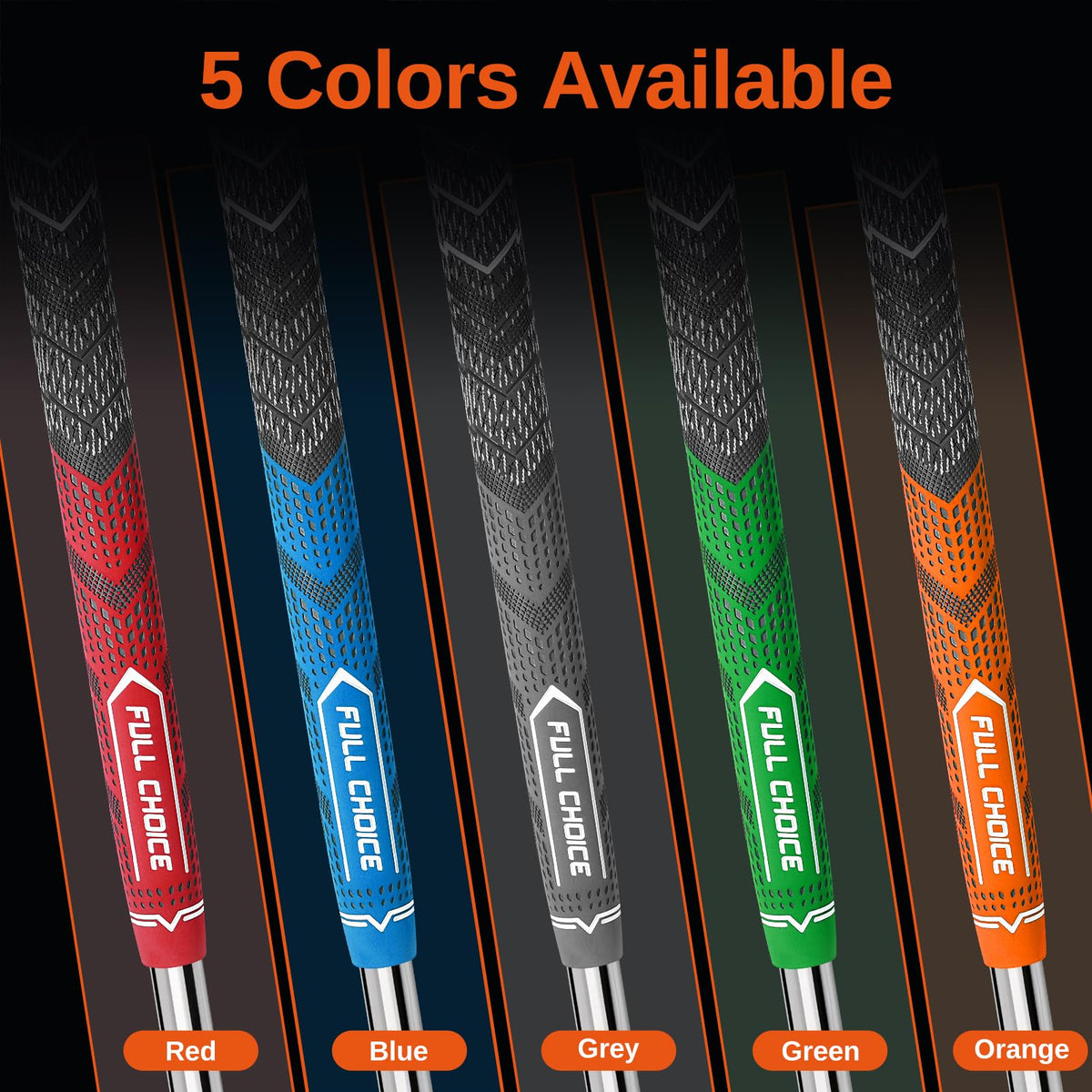 Full Choice Cross Corded Golf Grips 13-pack, packaging image, all-weather grip ready.