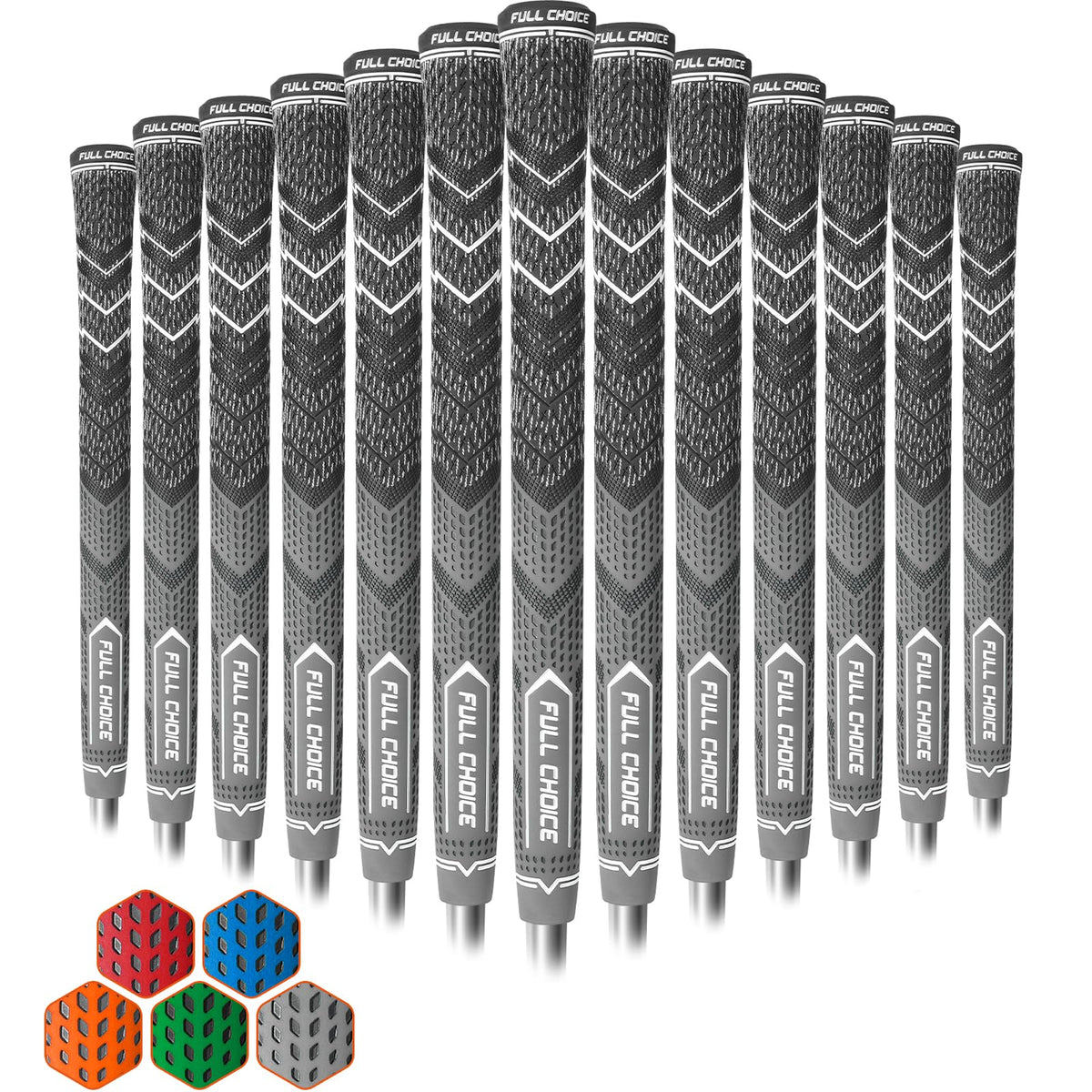 Full Choice cross corded golf grips 13-pack for stable anti-slip performance in any weather.