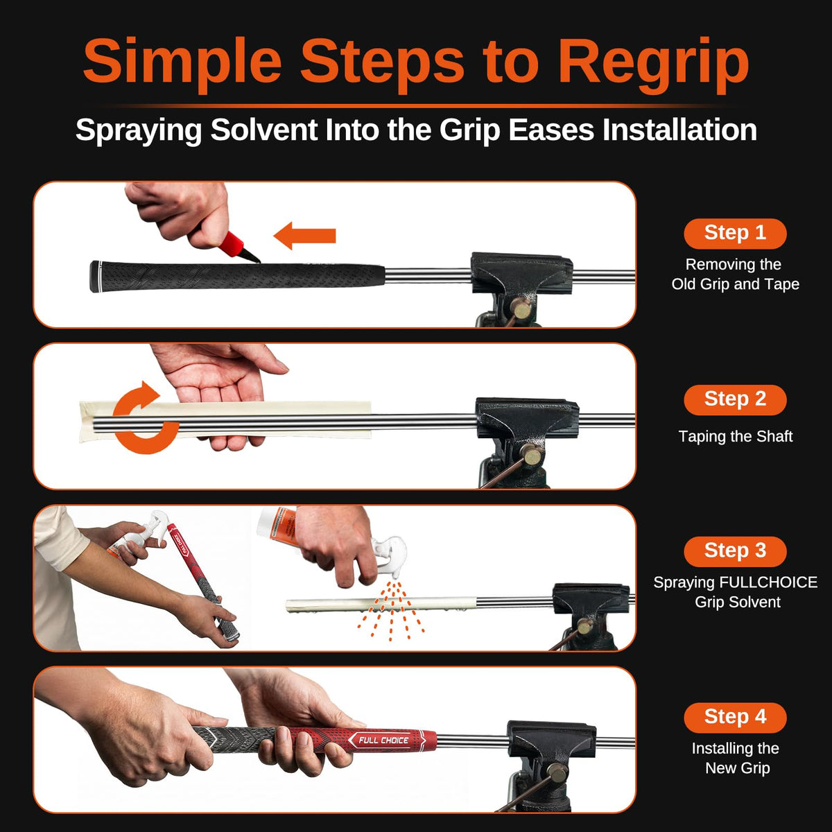 Full Choice deluxe set adds full regripping kit for DIY maintenance.