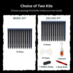 Full Choice golf grips in hand demonstrate comfortable, shock-absorbing feel.