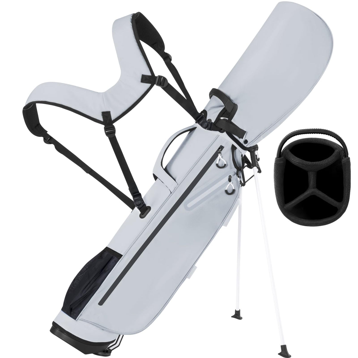Full Choice lightweight stand bag with 4-way dividers keeps clubs organized on the course.