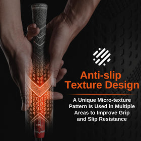 Full Choice low taper design grips enhance comfort and control during swings.