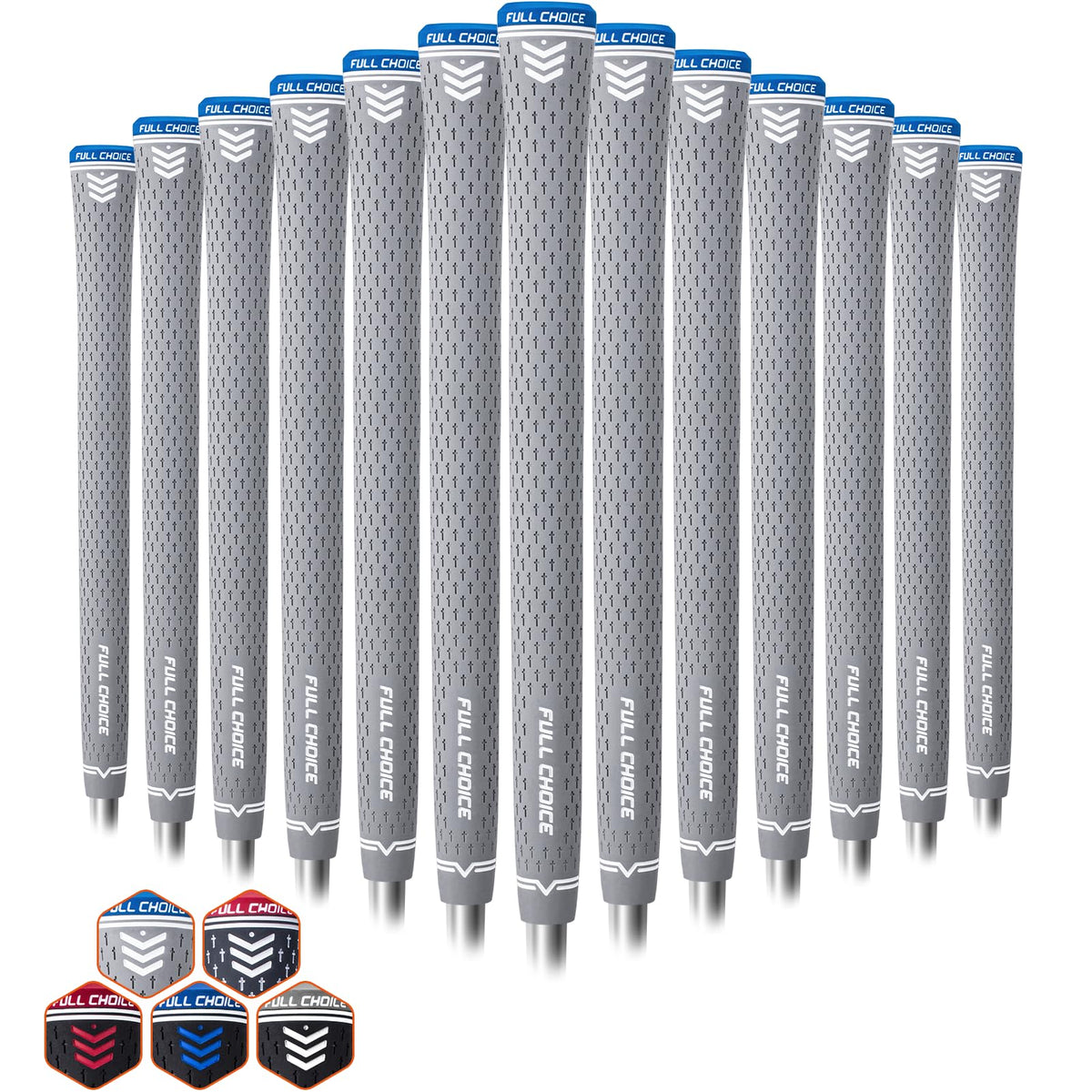 Full Choice Rubber Golf Grips 13 pack packshot showing concise design and grip feel.