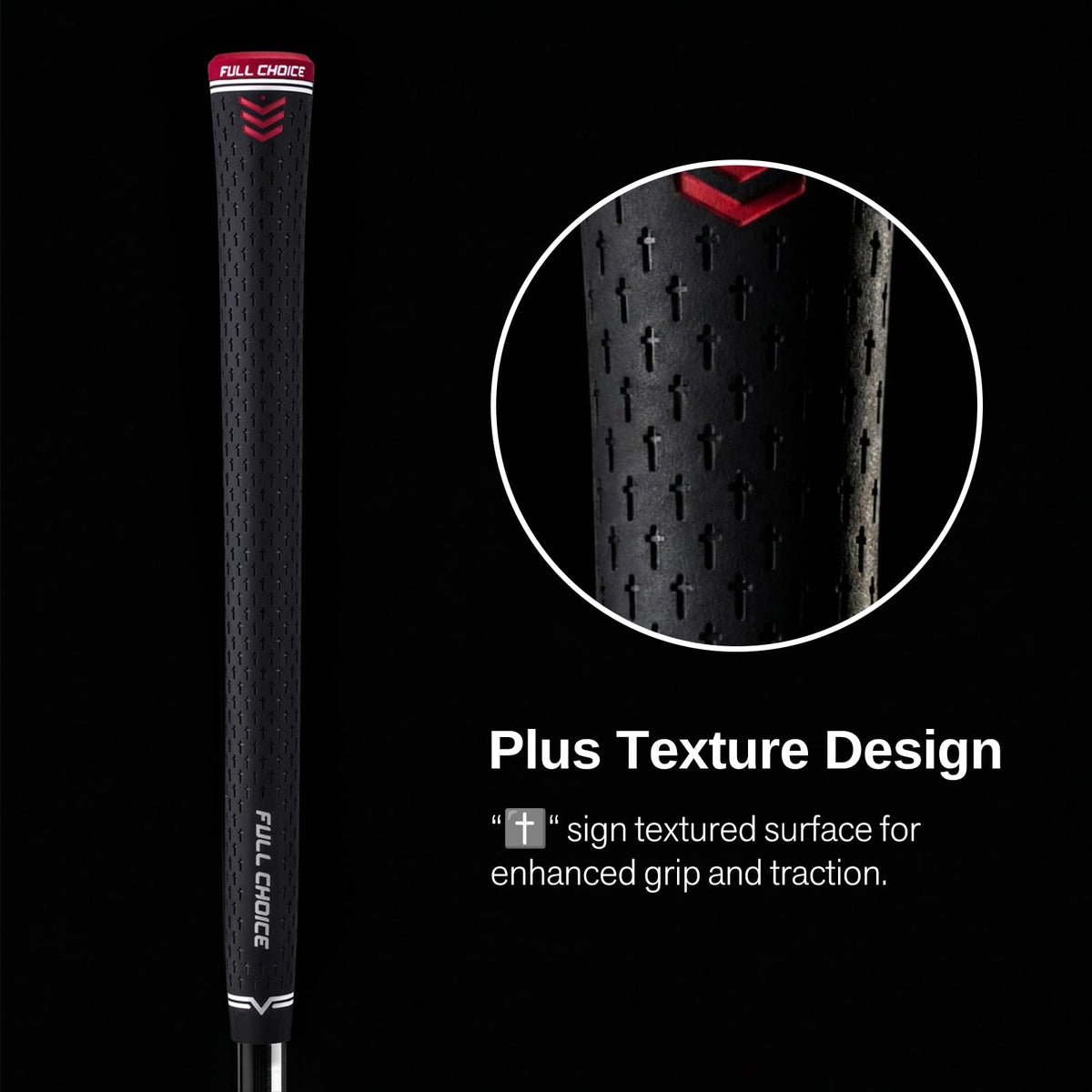 Full Choice rubber golf grips 13-pack side view shows slim profile for smoother swings.