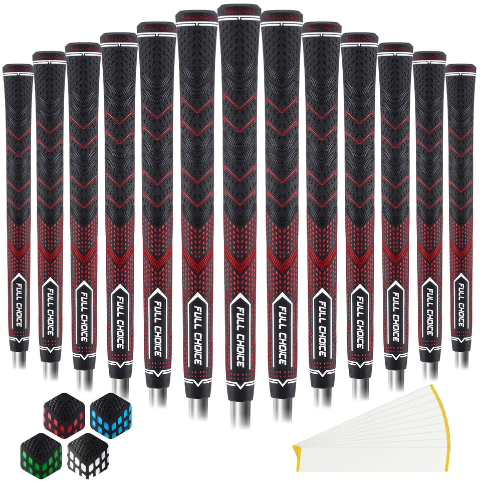 Full Choice rubber golf grips 13-pack for stable swing control.