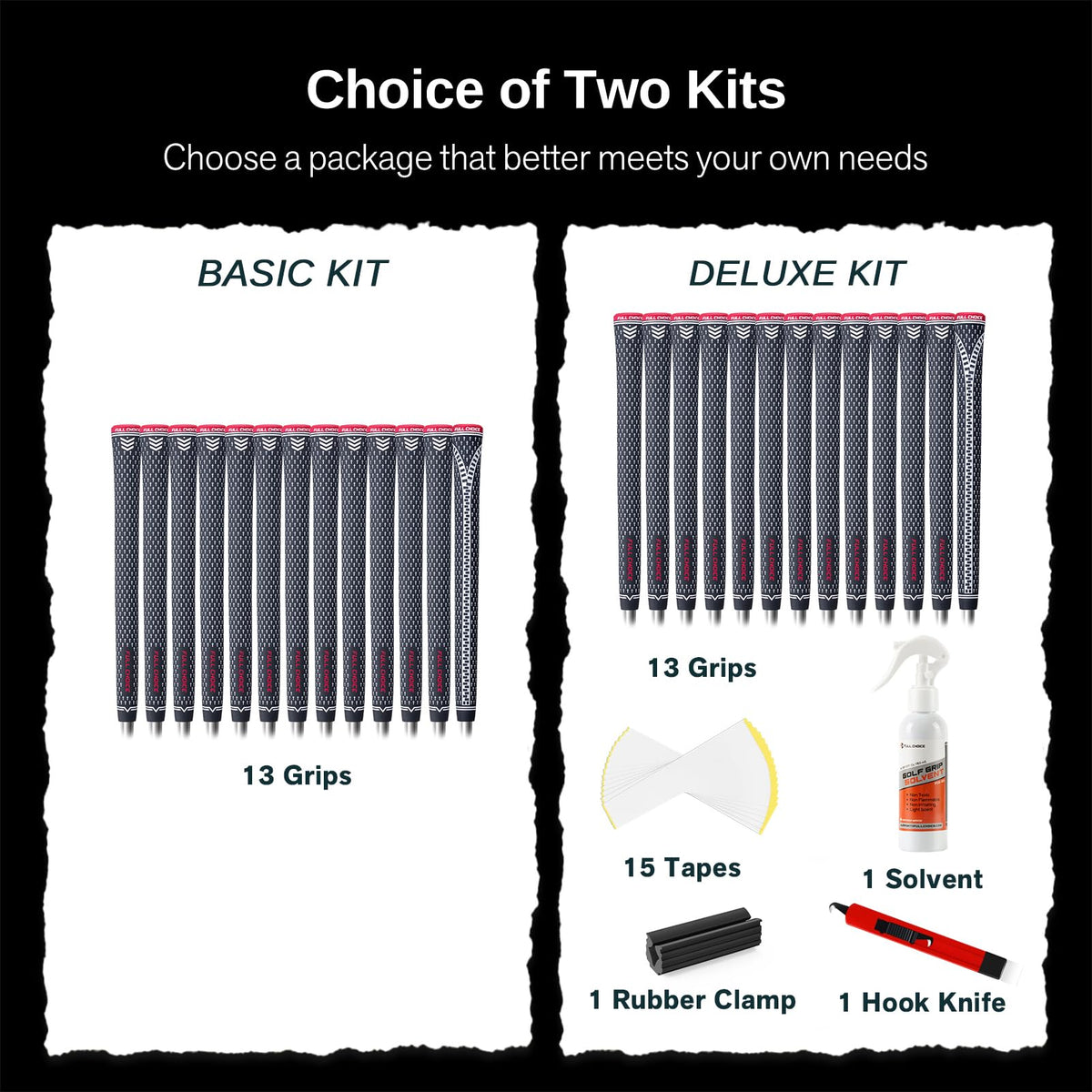 Full Choice all-weather performance grips maintain secure traction in sweaty or humid conditions