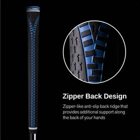 Full Choice rubber golf grips all-weather surface for reliable grip.