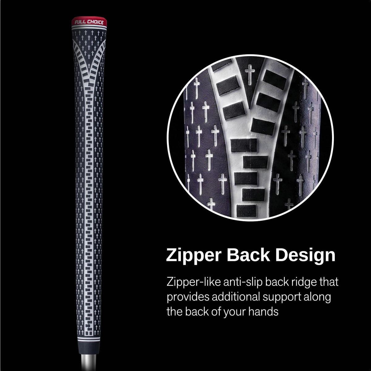Full Choice standard-size grips suited for most clubs and players