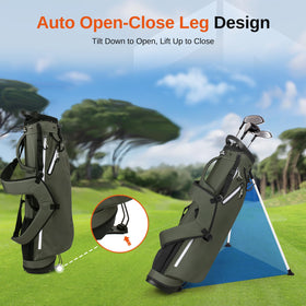 Full Choice stand bag includes a rain cover for weather protection.