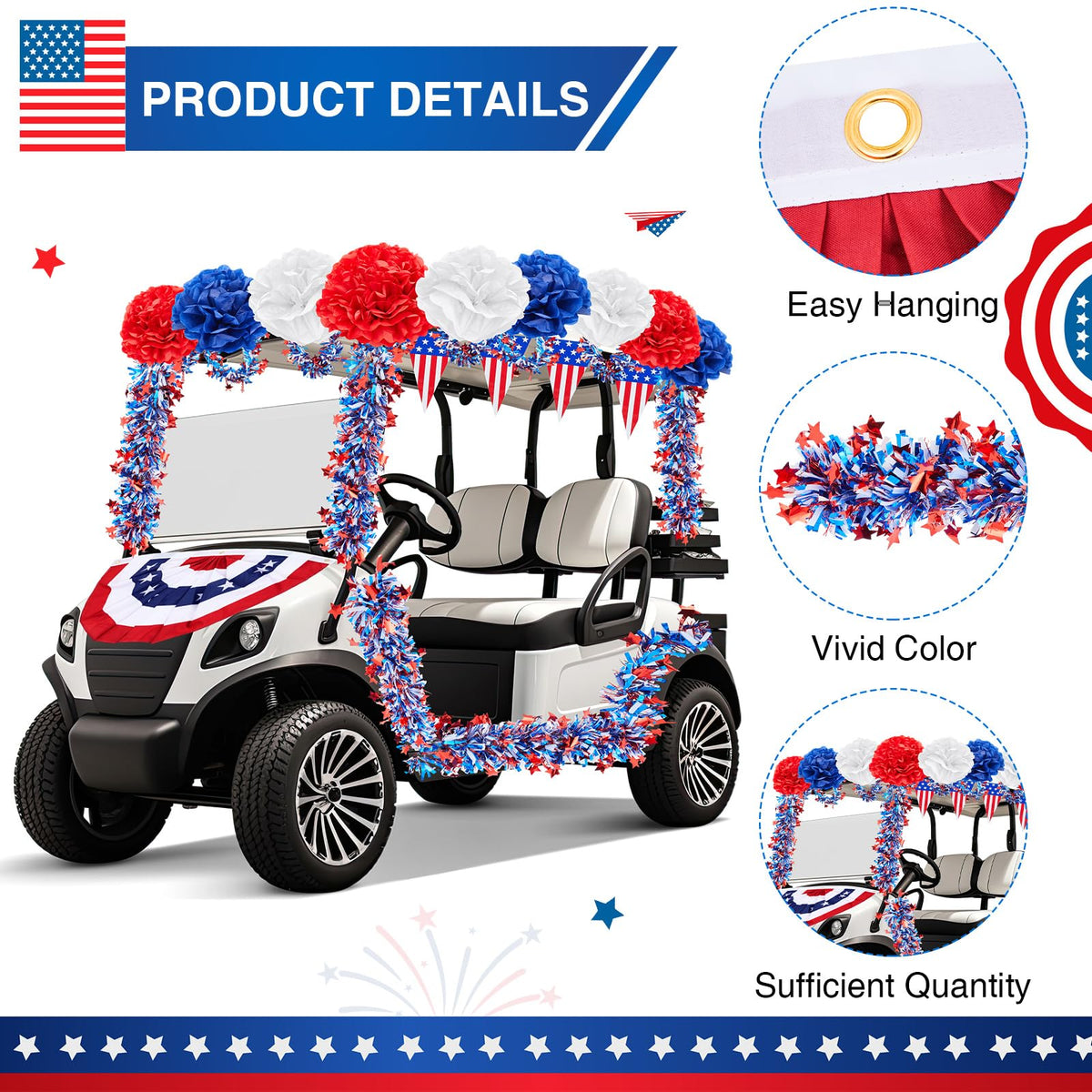 Fullhawl American pleated flag enhances patriotic display.