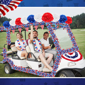 Fullhawl string flags extend the holiday ambiance along the cart.