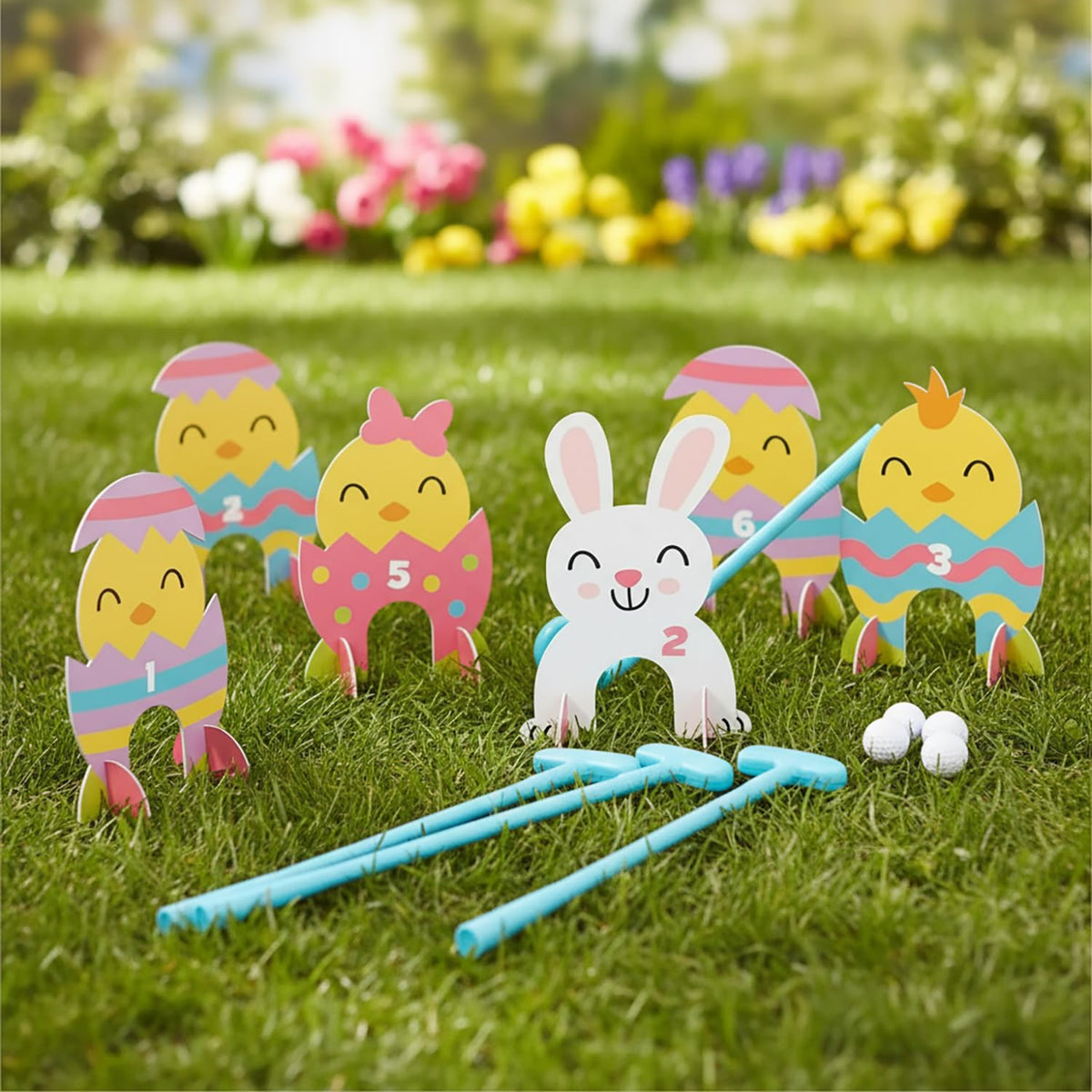 Fun Express twelve metal rods anchor outdoor markers.