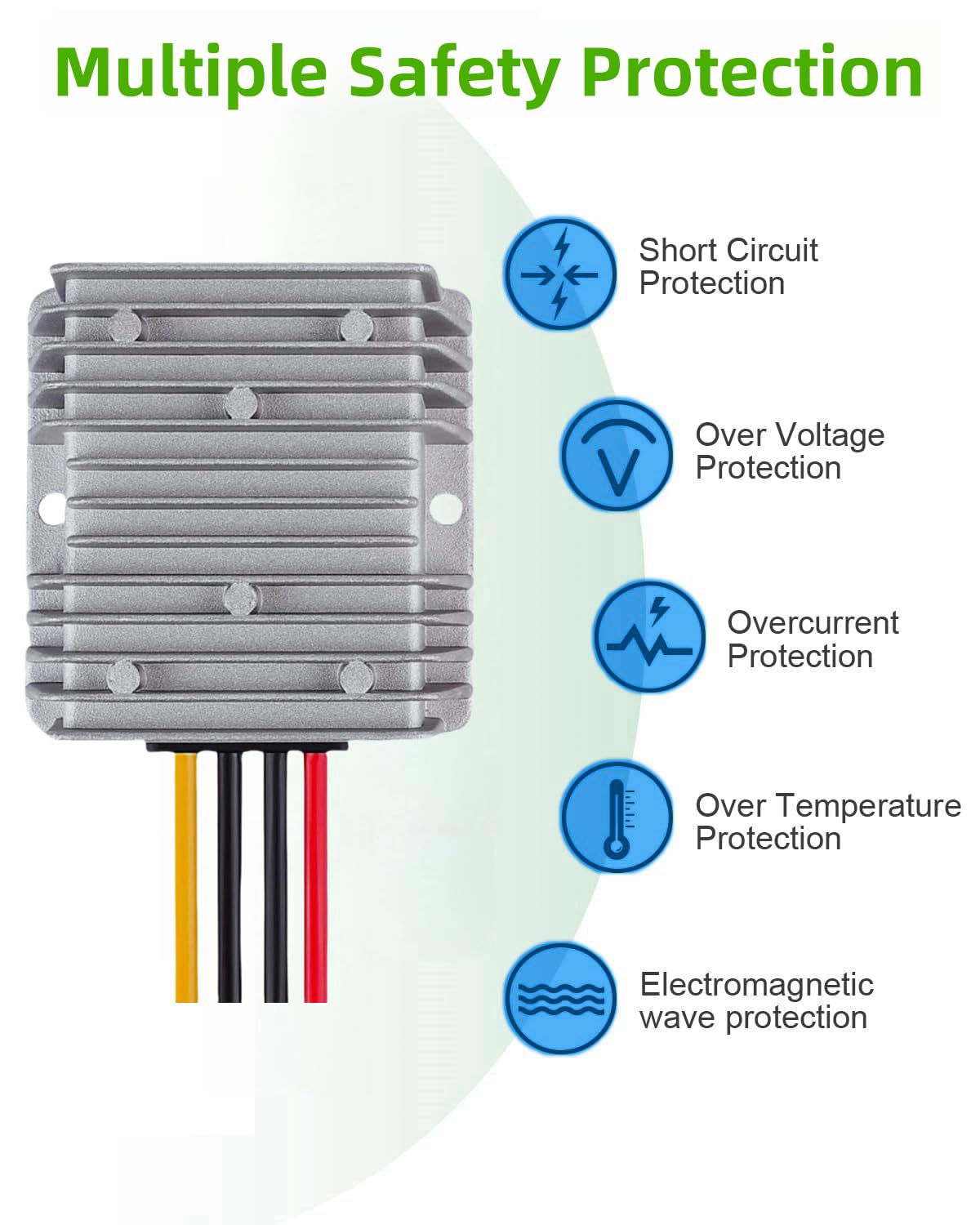 Funayama die-cast aluminum housing provides rugged protection.
