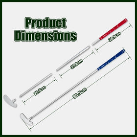FUNGREEN blue foldable putter folded, easy to carry between games.