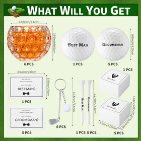 Funnymoom golf balls included for a premium, personalized groomsmen gift.