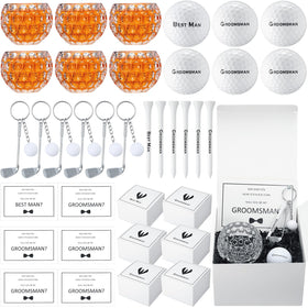 Funnymoom groomsmen proposal gift box highlighting a complete wedding party gift set.