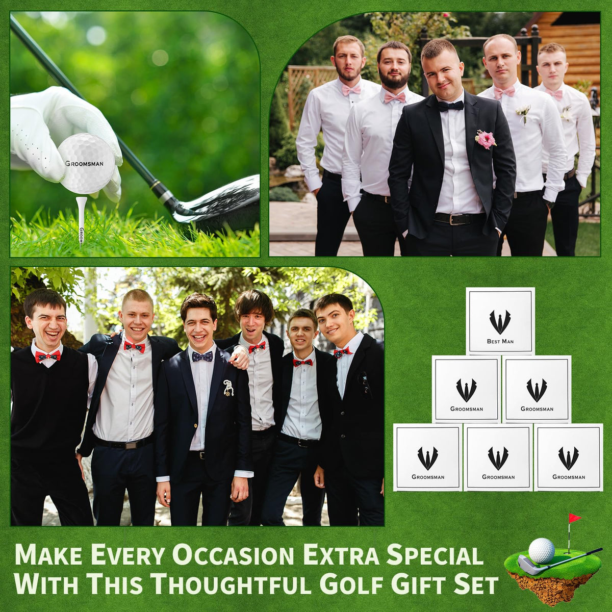 Funnymoom invitation cards complete the groomsman proposal set.