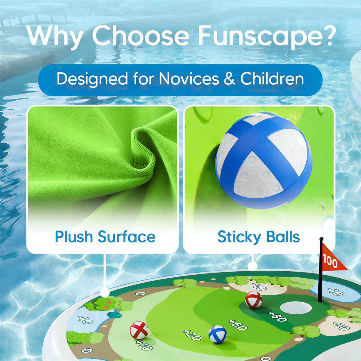 Funscape 12 sticky balls shown ready for fast-paced chipping challenges