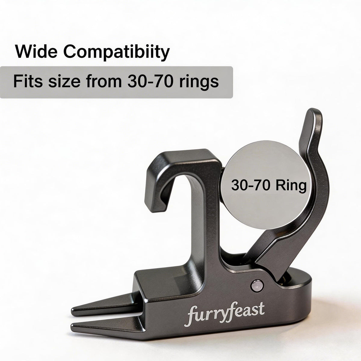 FurryFeast 30-70 ring gauge clip fits a wide range for quick access.