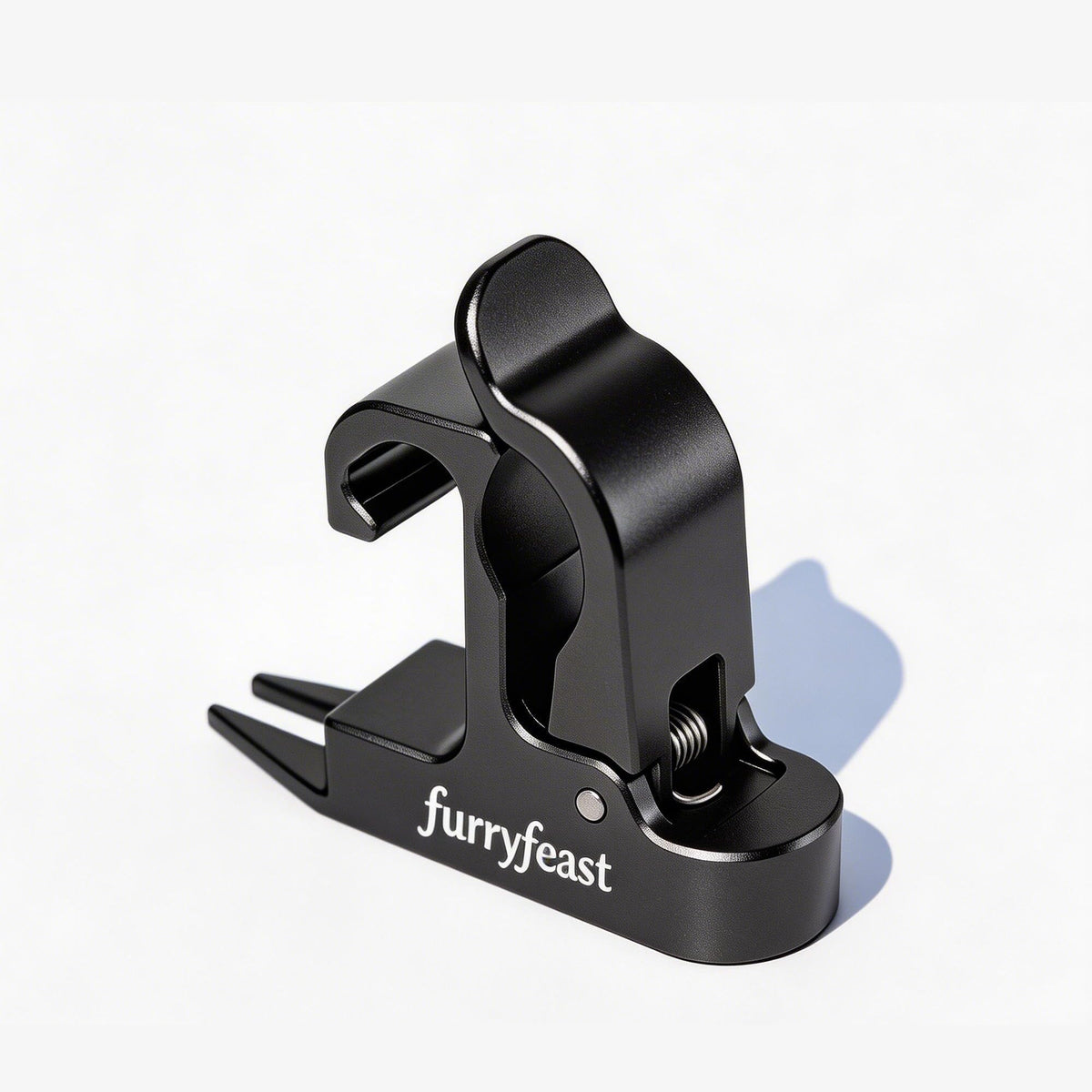 FurryFeast magnetic holder clip on golf cart secures gear during a round.