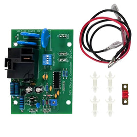 Fuziddn 36V charger control board close-up for EZGO Powerwise, enabling reliable charging.