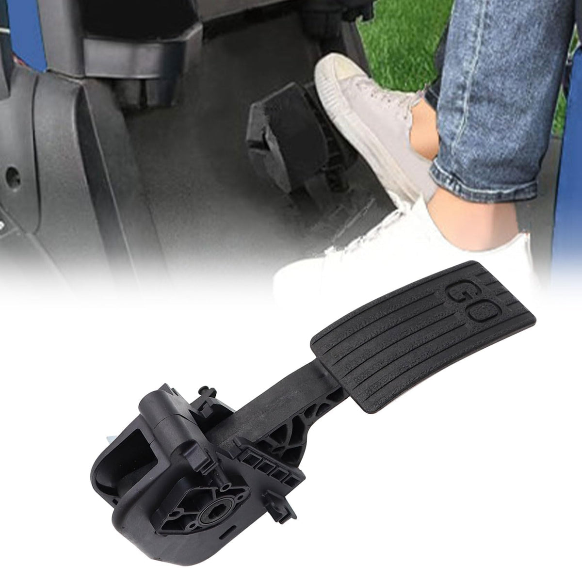FZJDSD golf cart accelerator pedal Gen2 assembly, top view, smooth throttle potential