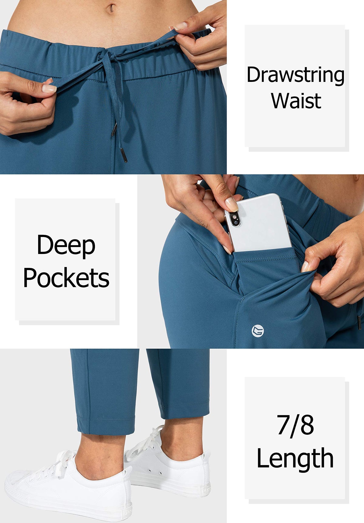 G Gradual 7-8 ankle-cut worn shows energetic look for work or light exercise.