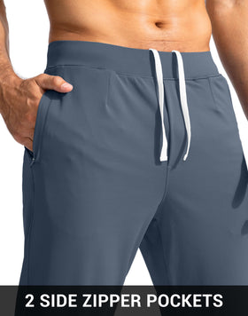 G Gradual elastic waistband with hidden drawstring for adjustable fit.