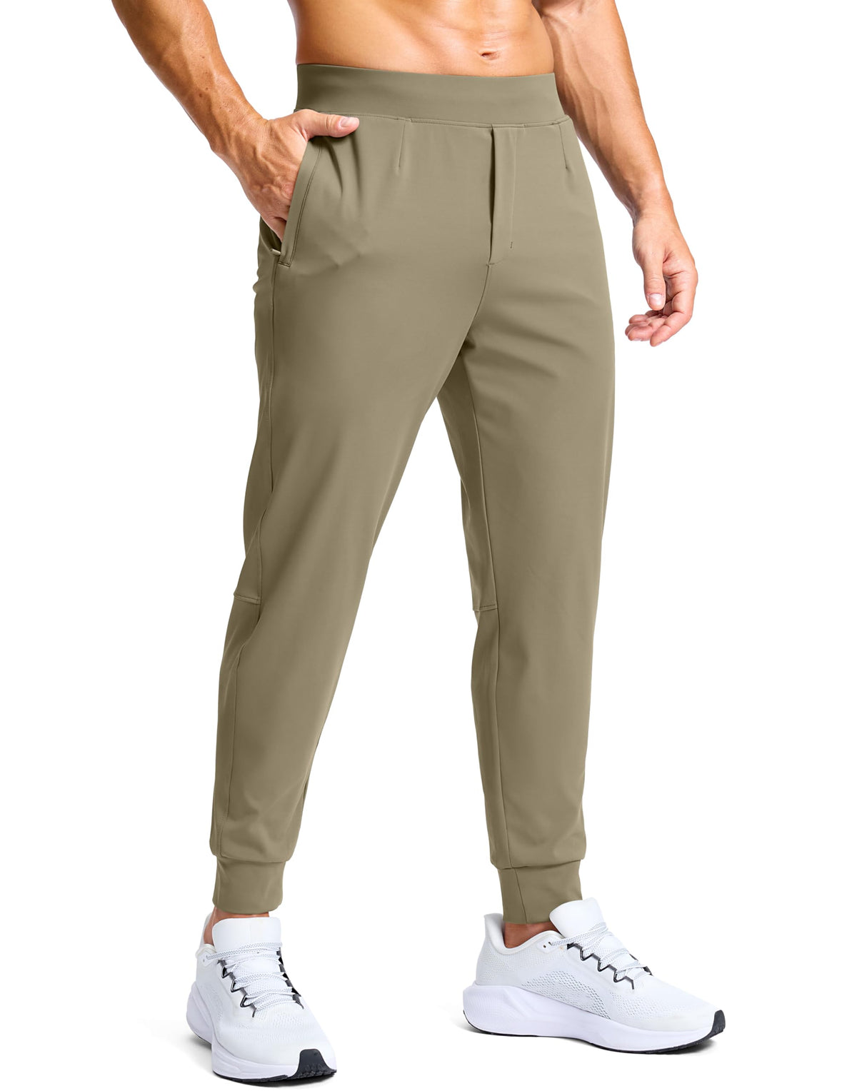 G Gradual golf joggers bronze green front view highlighting slim athletic fit
