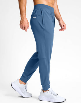 G Gradual golf joggers slate blue zippered pockets close-up for secure valuables during workouts.