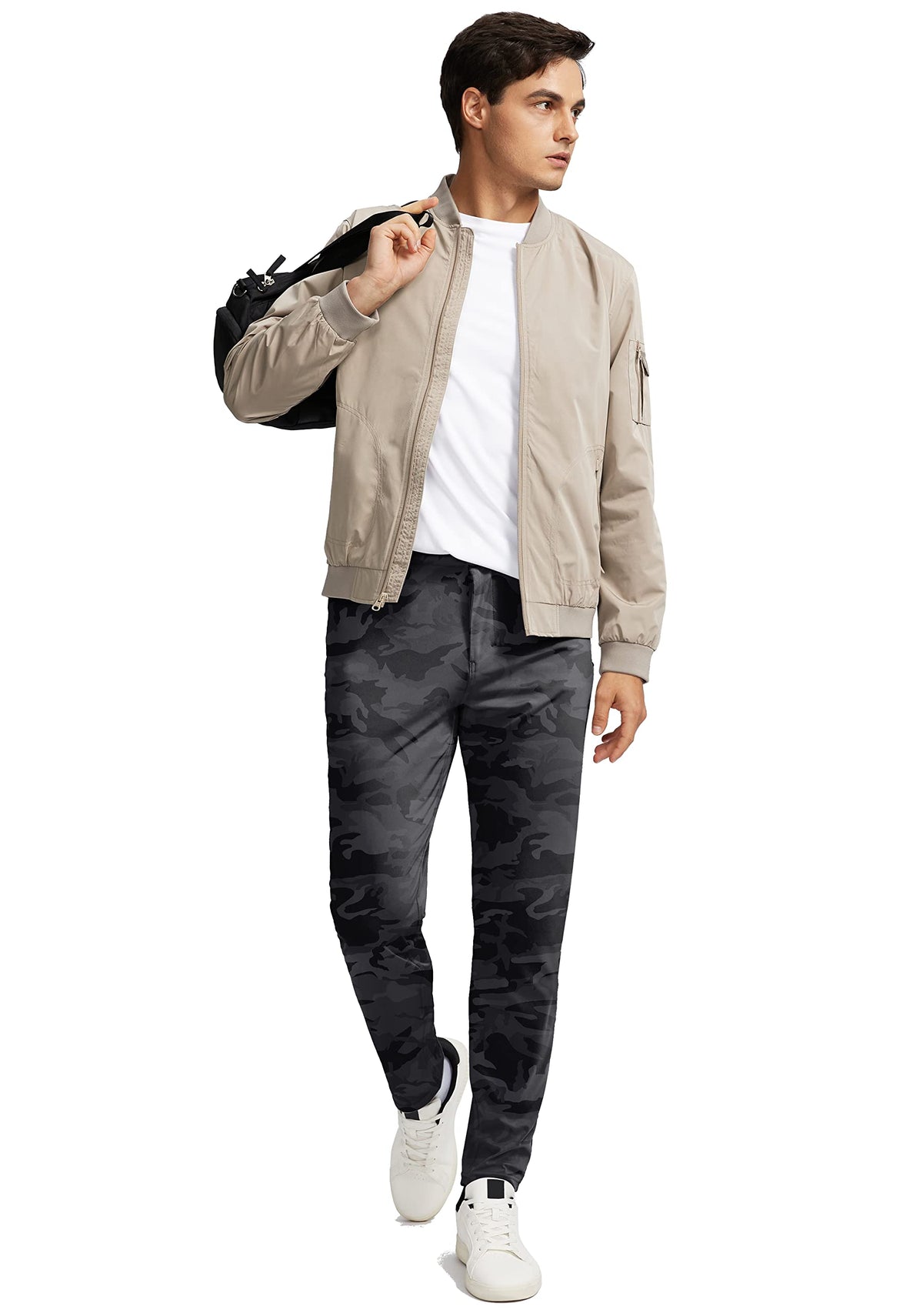 G Gradual grey camo fabric texture ideal for travel and daily use.
