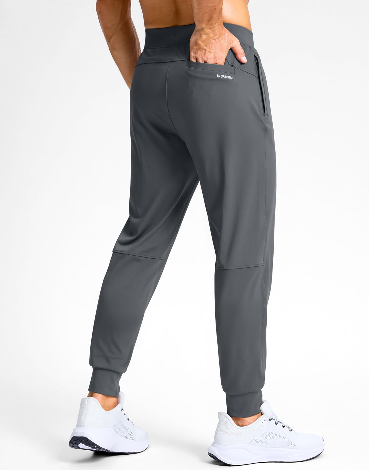 G Gradual joggers back pocket detail for extra storage.