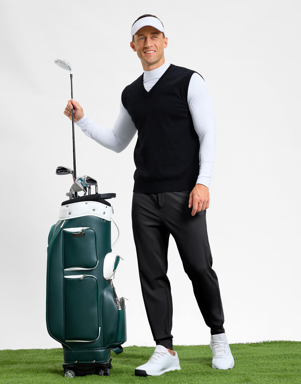 G Gradual elastic waistband with inner drawstring provides adjustable, comfortable fit.
