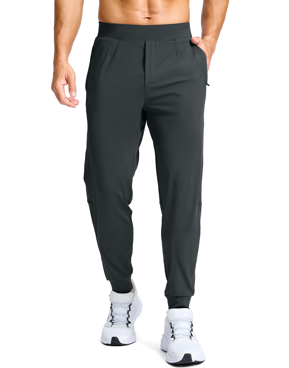 G Gradual men's golf joggers front view showing 4-way stretch for full range of motion