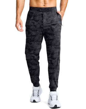 G Gradual men's golf joggers gray camo with secure pockets for workouts
