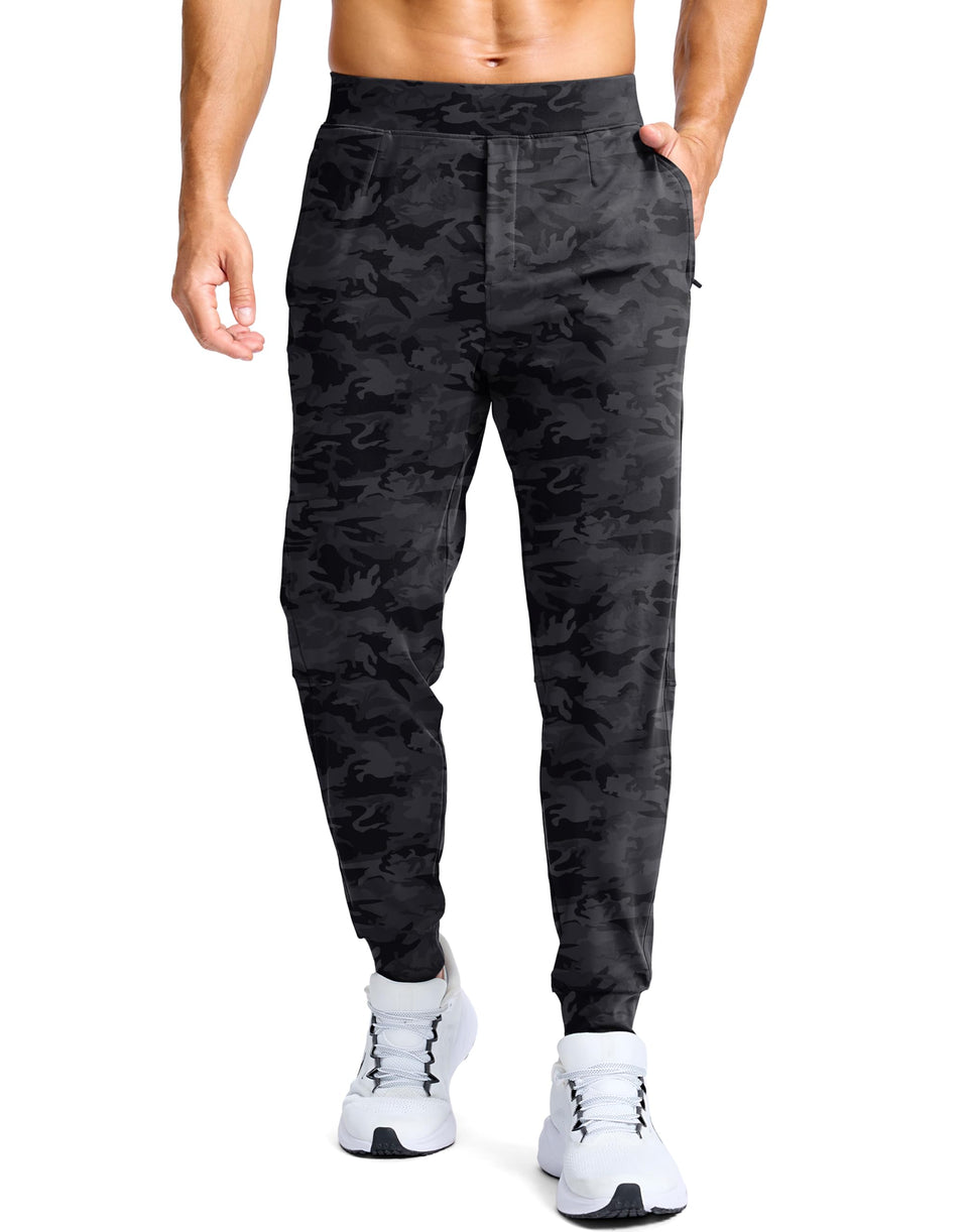 G Gradual men's golf joggers gray camo with secure pockets for workouts