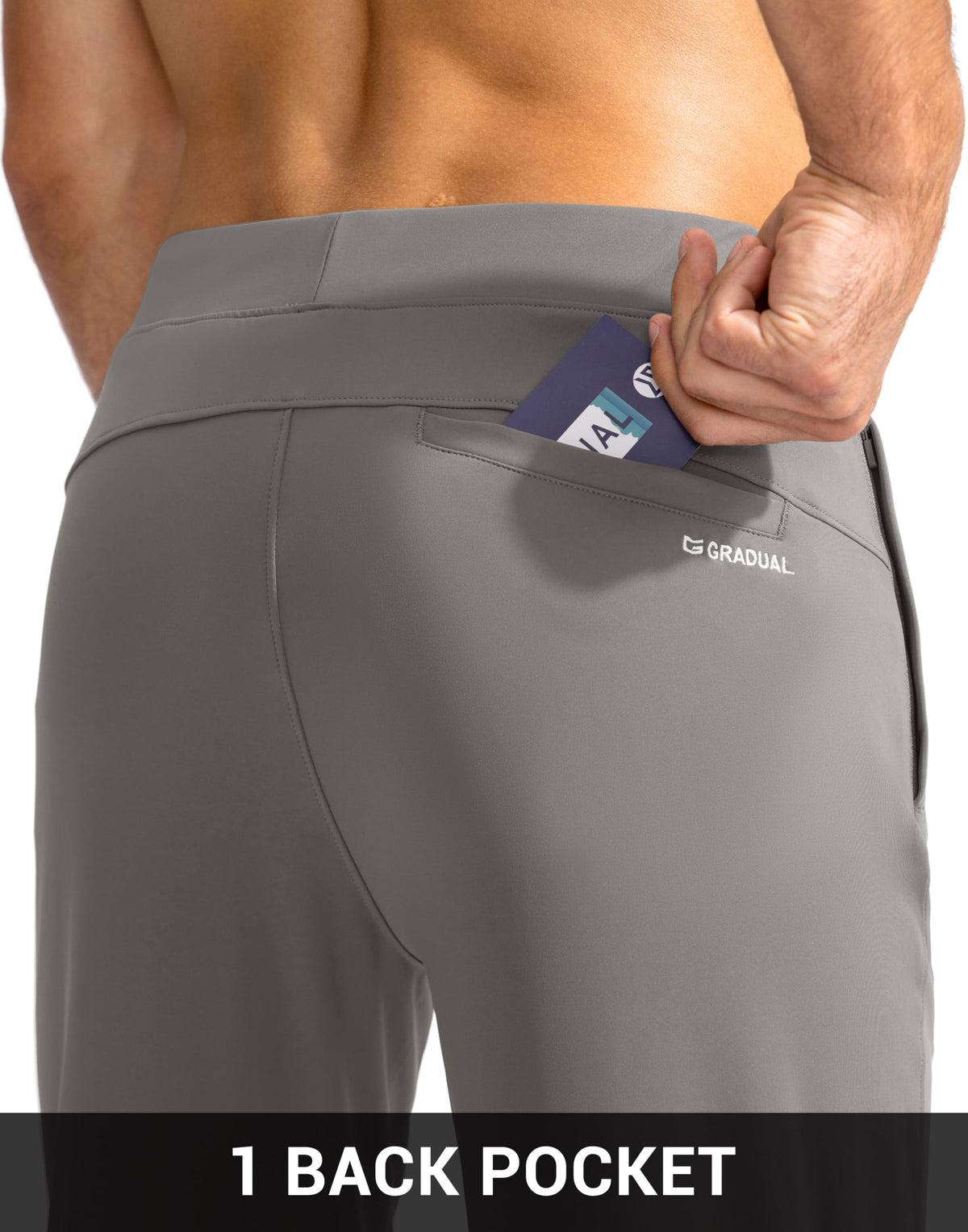 G Gradual gray jogging pants, sleek and versatile athletic style.