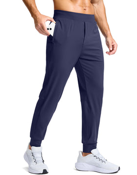 G Gradual men's golf joggers in navy, front view for all-day comfort.