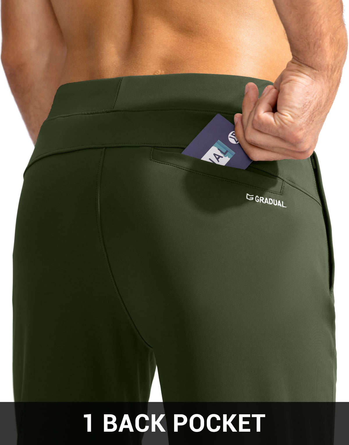 G Gradual olive joggers styled for golf, work, and workouts