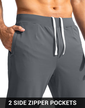 Elastic waistband with inner drawstring for adjustable comfort in G Gradual joggers.