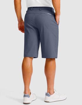 G Gradual golf shorts side pocket view in dusty blue with phone space