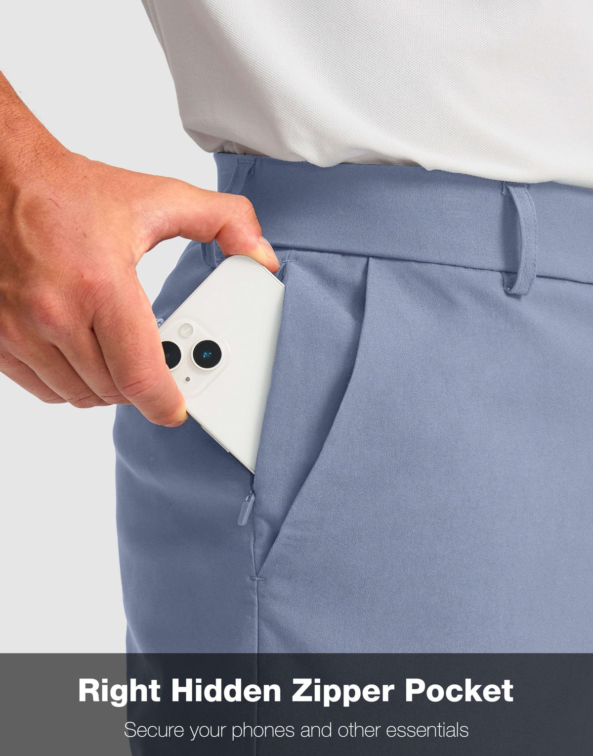 G Gradual golf shorts side pockets layout ideal for phone and golf balls.